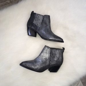 Sbicca Cardinal Pewter Leather Boots Booties